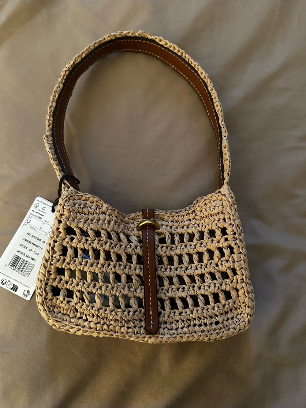 Mango Woven Straw Shoulder Bag in Natural - Picture 6 of 7